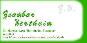 zsombor wertheim business card